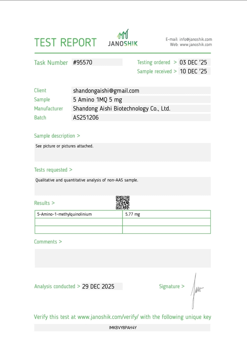 5-Amino-1MQ – 10mg